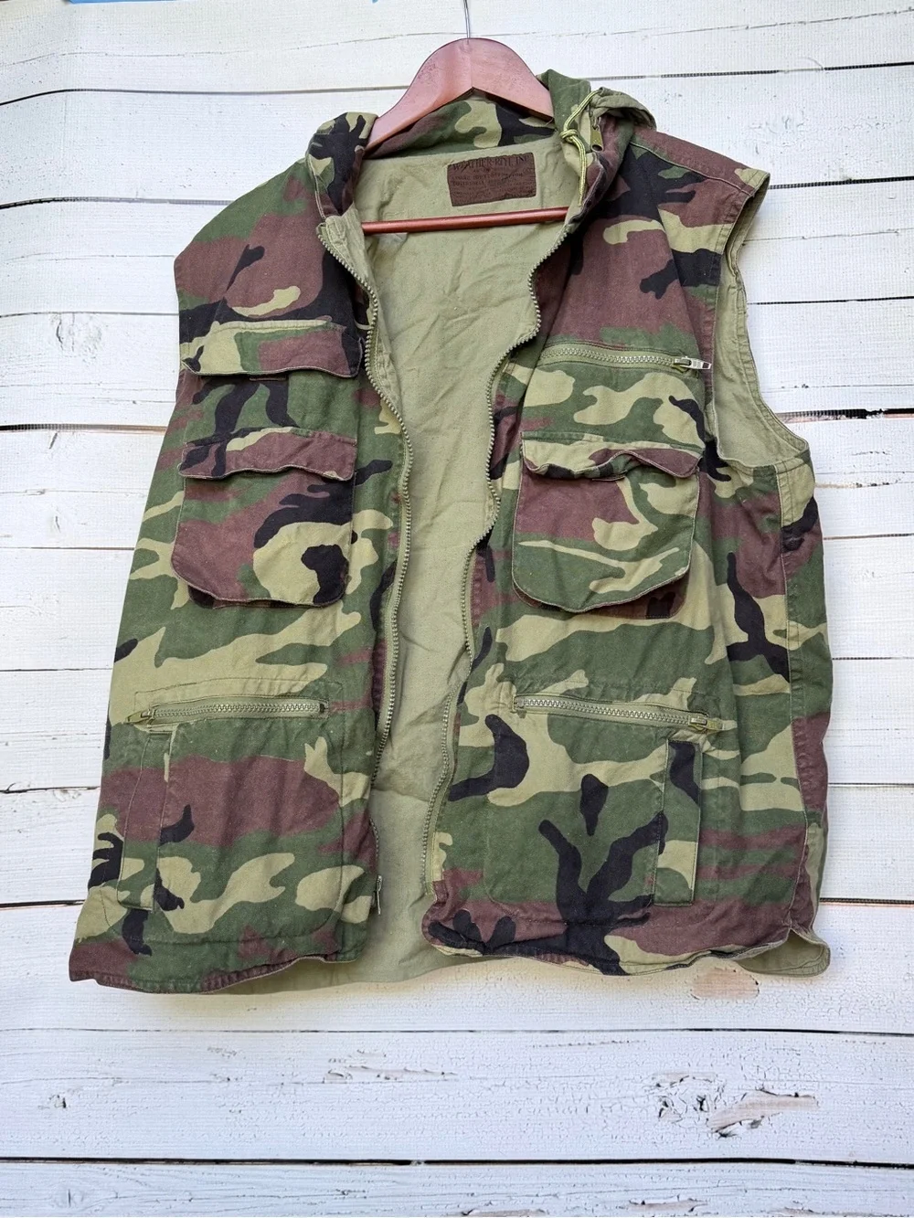 Vintage Weather Rite Woodland Camo Hunting Vest